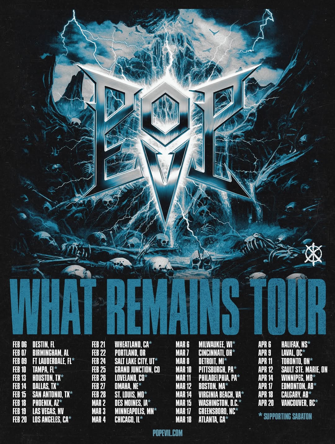 Pop Evil What Remains Tour Poster 2026